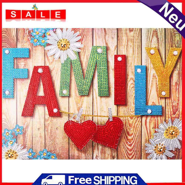 DIY Part Special Shape Diamond Kit 5D Text and Flower Drawing