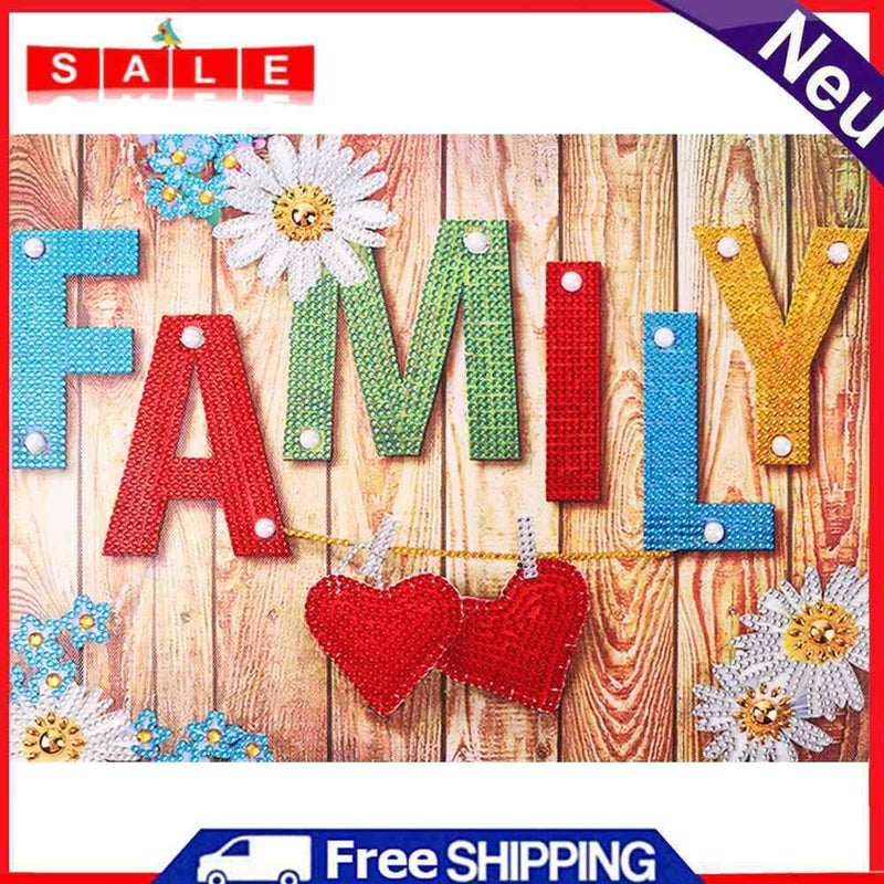 DIY Part Special Shape Diamond Kit 5D Text and Flower Drawing