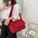 Solid Oxford Cloth Ladies Flip Casual Large Capacity Messenger Crossbody Bag