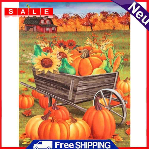 DIY Full Drill Round Diamond Painting Farm Pumpkin Full Drill for Wall Artcrafts