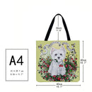 #A Dog Printed Shoulder Shopping Bag Casual Large Tote Handbag (40*40cm)