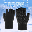 Cycling Anti-slip Half Finger Gloves Winter Warm Fingerless Mittens (Black)