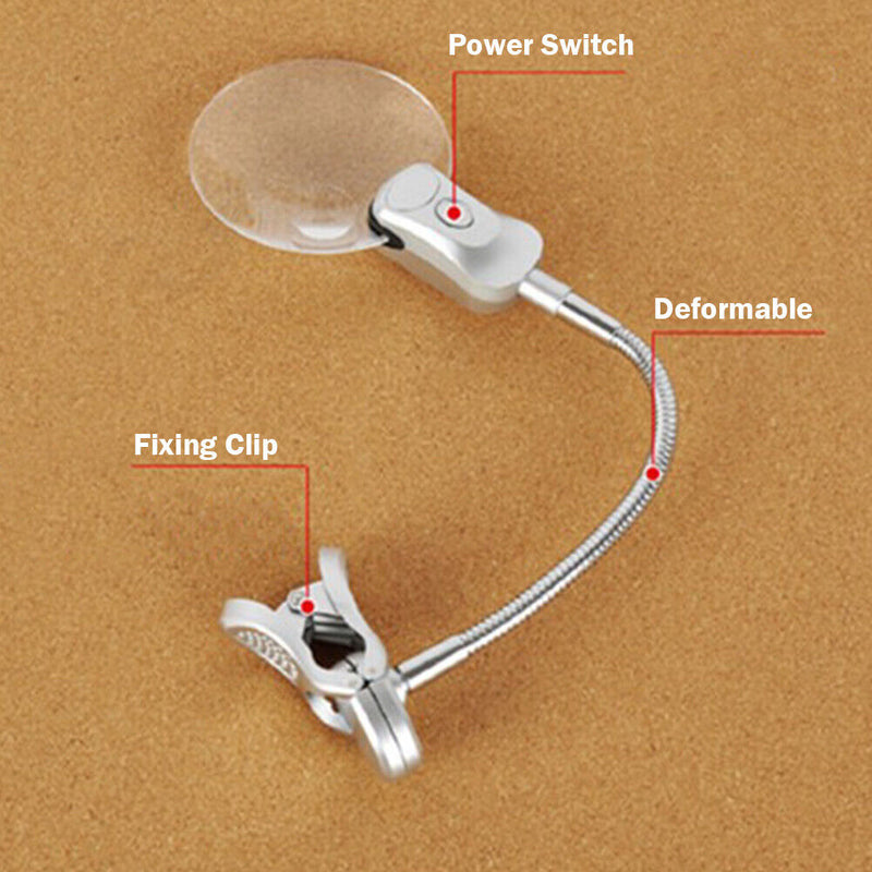 Magnifying Glass Desk Lamp with Clamp for Diamond Painting Cross Stitches