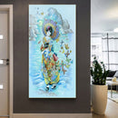 Japanese Girl Oil Paint By Numbers Kits DIY Handpainted on Canvas Wall Art