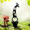 Metal Black Tree Trunk Gnome Lawn Stakes Yard Art Outdoor Home Garden Decorat