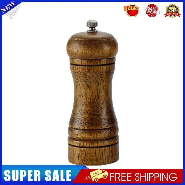 Ceramic Core Solid Wood Manual Grinder Salt Pepper Mill Spice Jar (5inch)