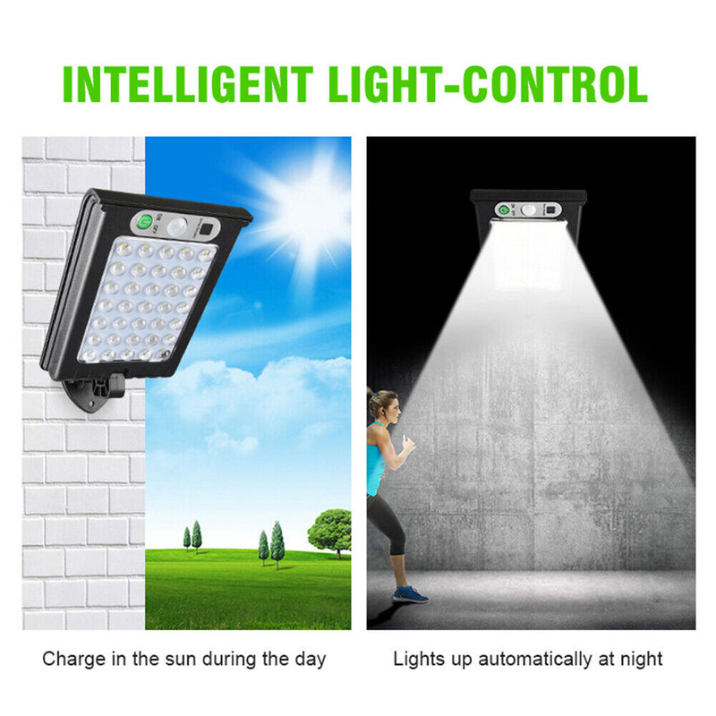 Outdoor Solar Wall Light Waterproof Motion Sensor COB Lamp Street Light (A)