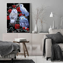 Full Cross Stitch 11CT Cotton DIY Rose and Owls Handmade Stamped Needlework Sets