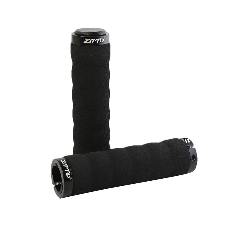 ZTTO 2pcs Bicycle Handlebar Grip MTB Non-slip Lockable Sponge Cover (Black)