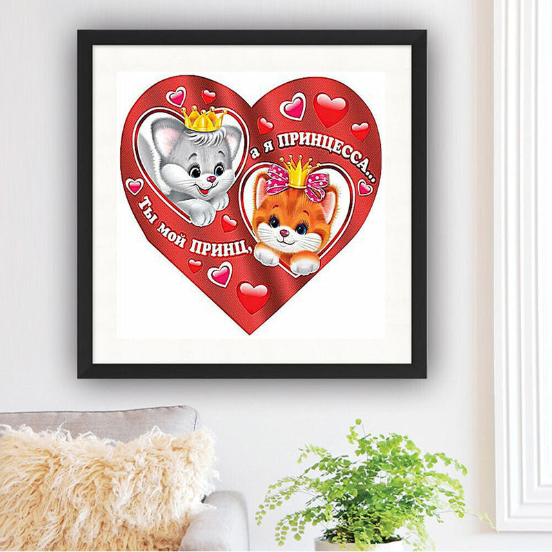 5D DIY Diamond Painting Valentines Day Love Full Round Wall Art Decor Rhinestone