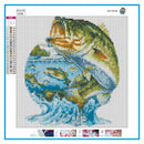5D DIY Full Drill Diamond Painting Fish Cross Stitch Embroidery Mosaic Kit Newly