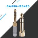 6.35mm Male to 3.5mm Female Plug with 3.5mm Screw Jack Headphone Audio Adapter