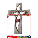 Carved Wooden Cross Entwined Hearts Hanging Intertwined Hearts Wall Decor Newly