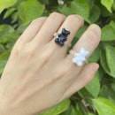 Party Gifts Creativity Girl Women Colorful Acrylic Ring Transparent Bear Rings