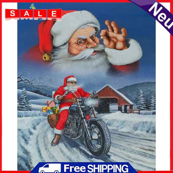 Frameless Oil Paint By Numbers DIY Santa Claus Present Picture Craft for Room