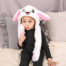 Cute Cartoon Plush Kid Rabbit Hat Moving Jumping up Bunny Ear Head Dress Be