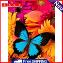 5D DIY Diamond Painting Blue Butterfly Full Round Drill Mosaic Art Picture Kits