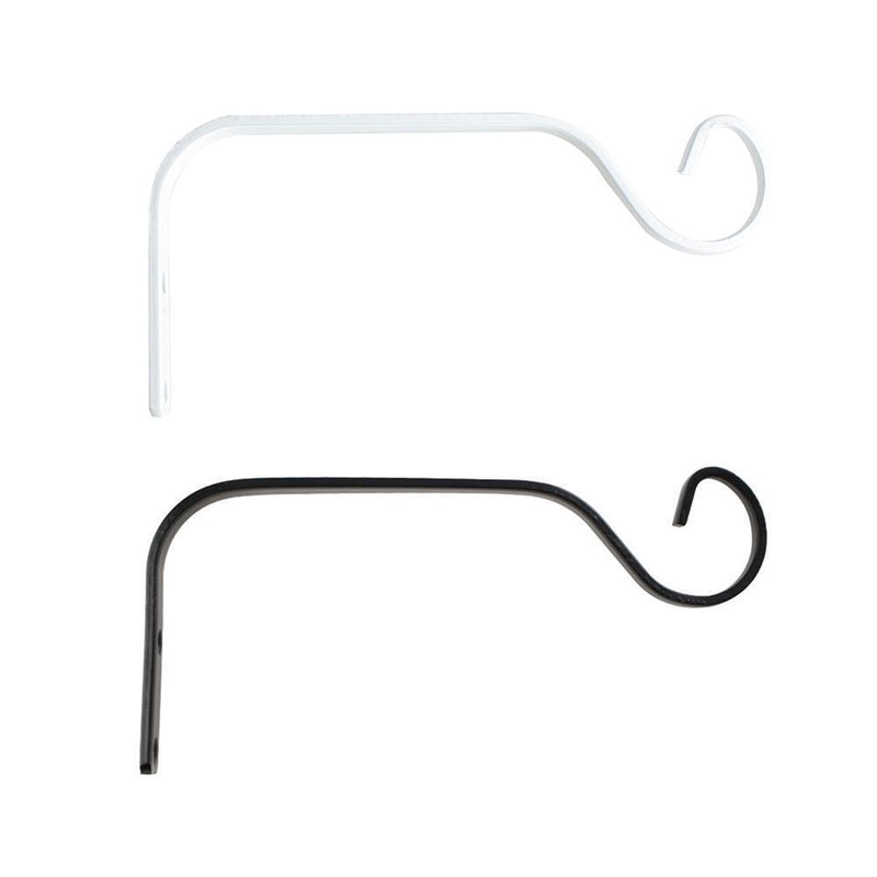 Iron Wall Hanging Basket Flower Pot Planter Lantern Hanger Hook (White)