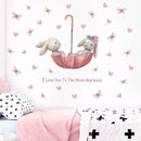 Cute Grey Bunny Ballet Rabbit Wall Stickers For Kids Baby Room Nursery Wall W9S8