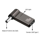 10PCS PD Type-C Female to DC Male Jack Plug Converter for Dell 19.5V