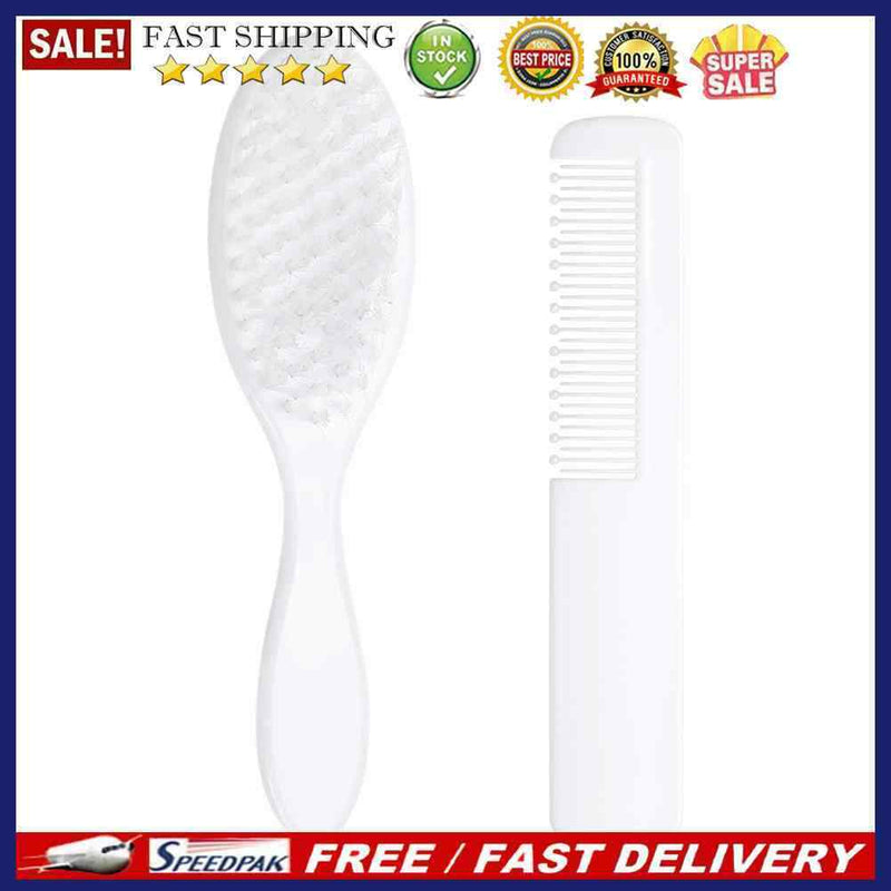 2pcs/Set Newborn Baby Hair Comb+Brush Soft Infant Head Massager Hair Care