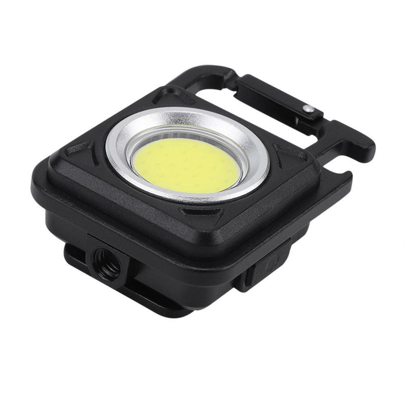 COB Flashlight Portable Magnet Repair Working Lamp Mini Key Light (Black)