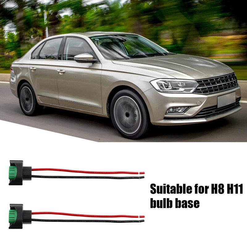 1 Pair H11 H8 881 Female Adapter Wiring Harness Sockets Wire for Car Headlights