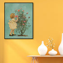 Full Embroidery Stamped Rose Girl DIY 11CT Eco-Cotton Thread Cross Stitch K