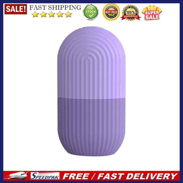 Skin Care Beauty Tool Silicone Ice Cube Tray Massager Face Roller (Purple)