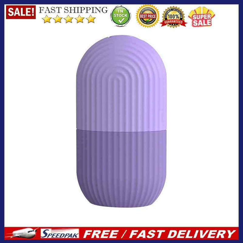 Skin Care Beauty Tool Silicone Ice Cube Tray Massager Face Roller (Purple)