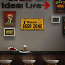 Welcome Beer Zone License Plate Metal Tin Sign Plaque for Bar Pub Club Cafe