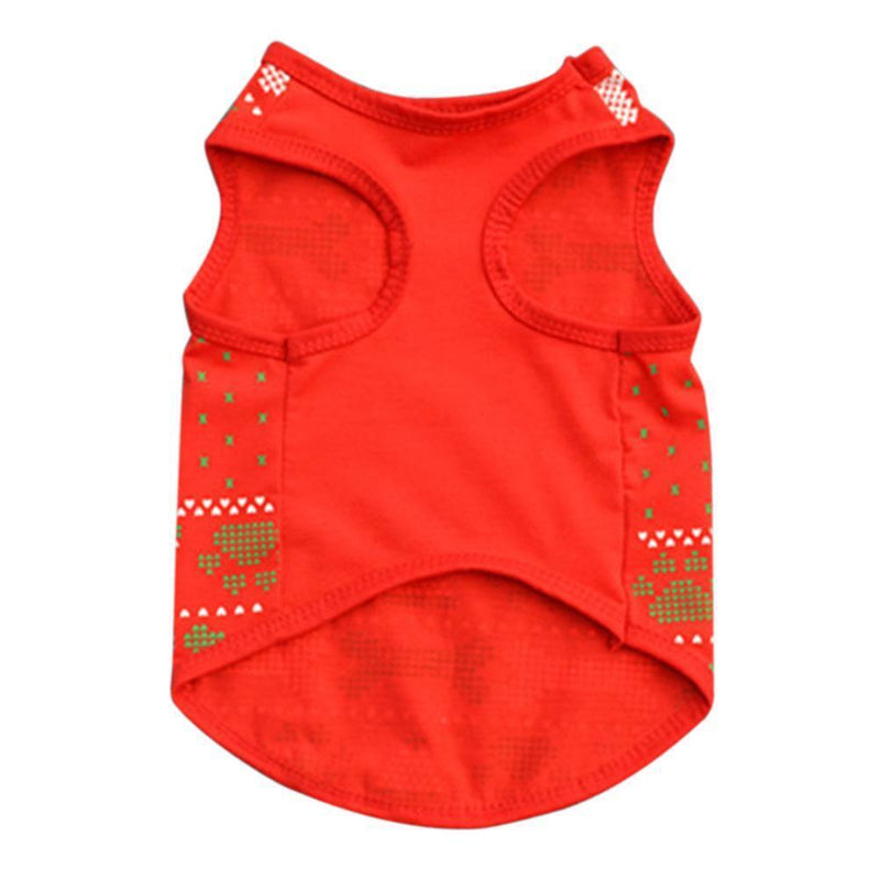 Cartoon Christmas Cotton Puppy Pets Dogs Costume T-Shirts (Bone Printing XS