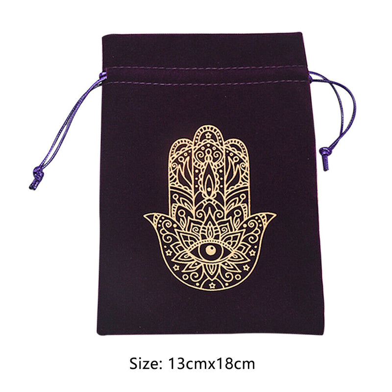 Velvet Tarots Card Storage Bag Drawstring Jewelry Dice Bag Pockets for Fami