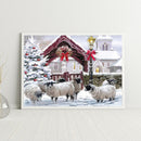 Frameless Oil Paint By Numbers DIY Snow Sheep Picture Craft Room Decoration Kit