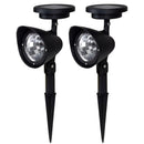 2pcs 3LED Solar Power Outdoor Landscape Headlights Lawn Way Garden Lights