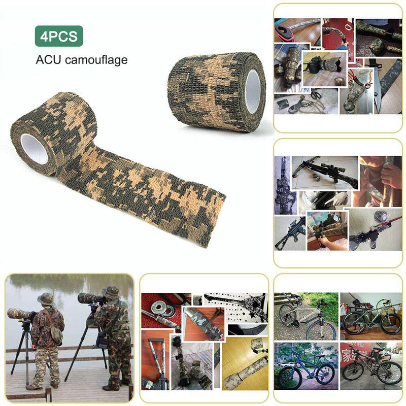 4 Roll Camouflage Wrap Bandage 4.5m Self-Adhesive Stretch Medical Outdoor T