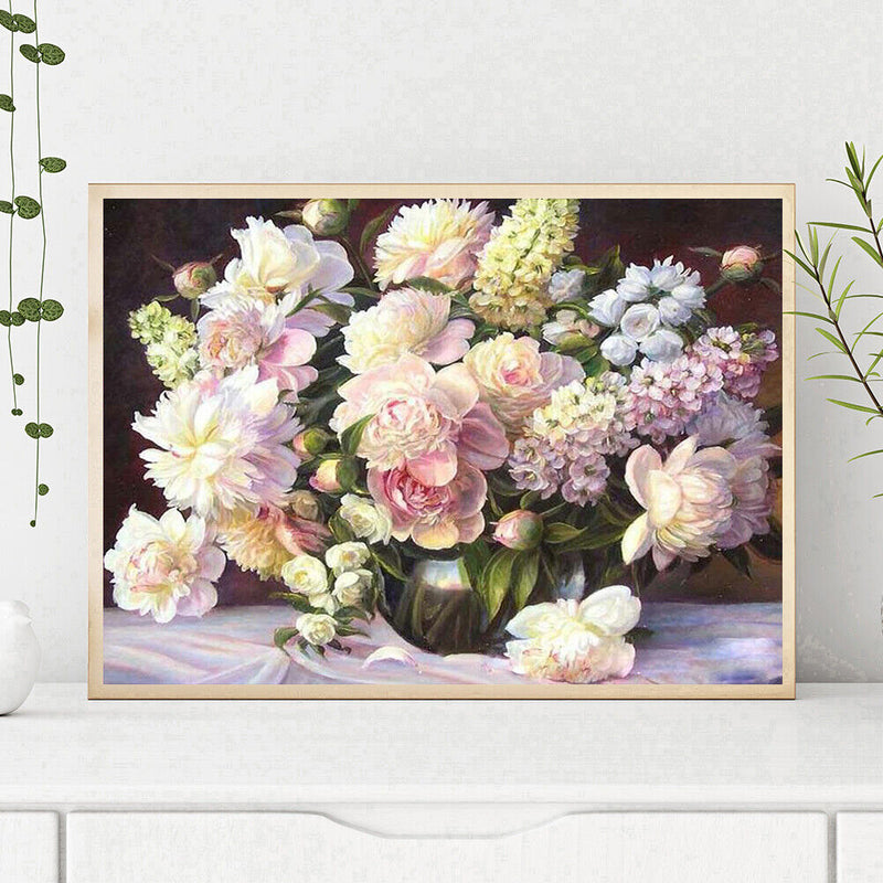 Flower Grass Vase Hand Painted Picture Kit Oil Painting By Numbers Set No Frame