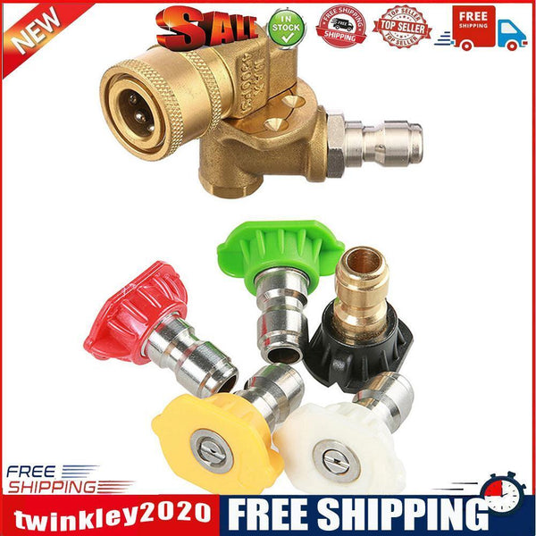 5pcs Pressure Washer Tips 4500 PSI 1/4 Quick Connector with Pivot Coupler