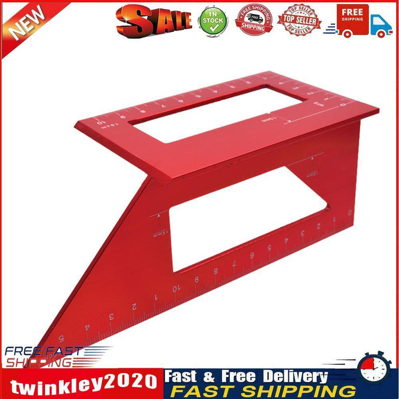 45/90 Degree Gauge Angle Ruler Carpenter Measuring Woodworking Tool (Red) Newly