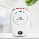 Digital Silent Cooling Fan Leafless Travel Personal Wearable Fans (White)