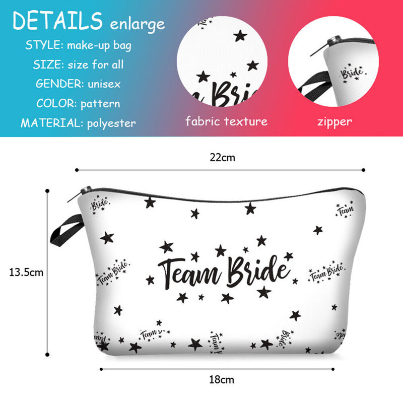 Women Gift Portable Bridal Shower Team Bride Cosmetic Bag Bridal Makeup Bags