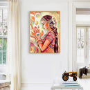 5D Full Round Drill Mosaic Craft DIY Devout Girl Diamond Painting Poster Newly