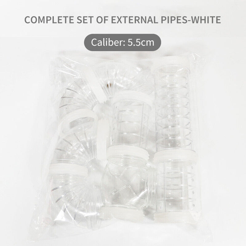 8pcs Hamster Tunnel Assembly Pipe Set External Small Pet Pipeline (White) Newly