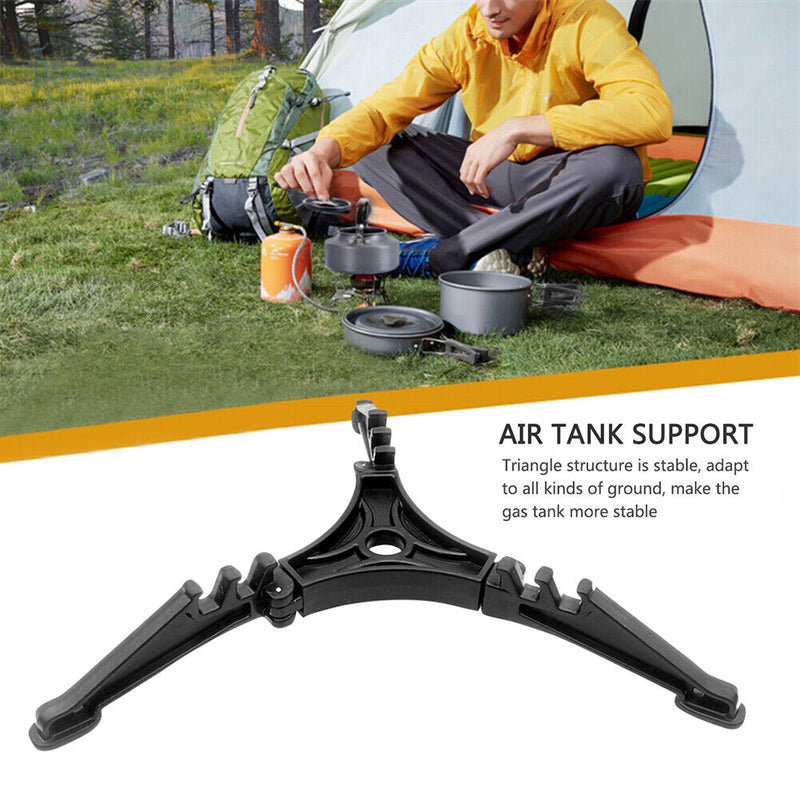 Outdoor Camping Gas Holder Tank Foldable Canister Tripod Stand Base Bottle