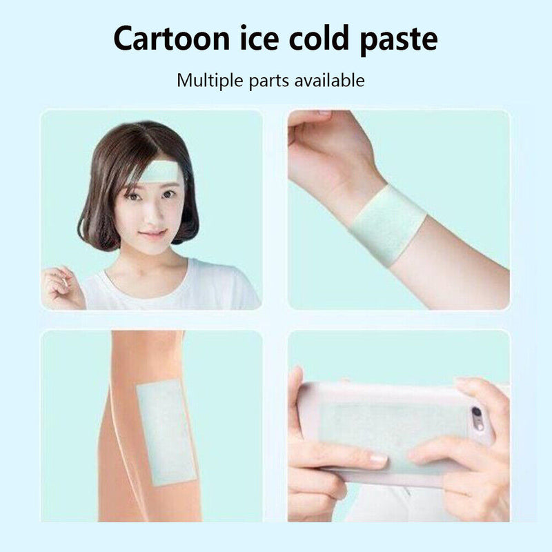2pcs Cute Ice Cold Paste Kids Fever Pain Relief Summer Physical Cooling Stick