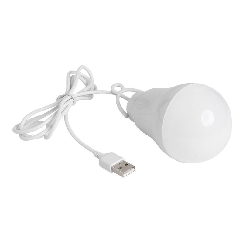 LED Bulb Dorm Power Saving Light USB Emergency Outdoor Lamp (White)