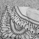 Organza False Collar Women Lace Fashion Sweet Decorative Collar (Black)