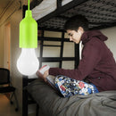 LED Hanging Light Bulb Battery Powered Colorful Pull Cord Bulbs (Green) Newly