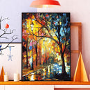 DIY Coded Acrylic Drawing Trees Street Landscape Oil Painting Kit by Numbers