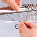 12 x Metal Bath Curtain Rings, Curtains, Hanging, Closed Loop Hook